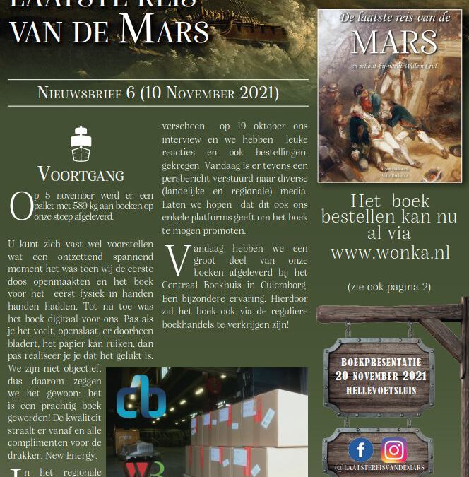 Nieuwsbrief #6 Laatste reis van de Mars